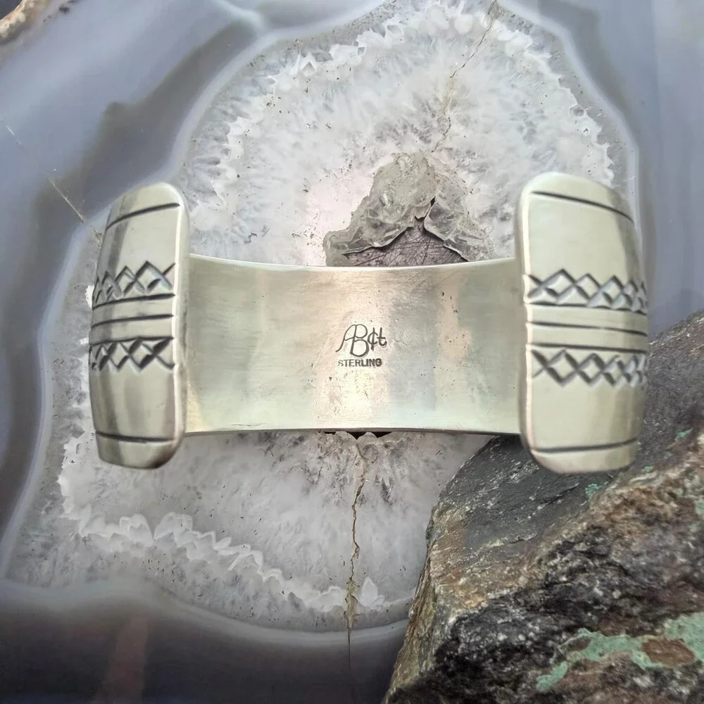 Alex Becenti Native American Sterling Village Life Storyteller Unisex Bracelet